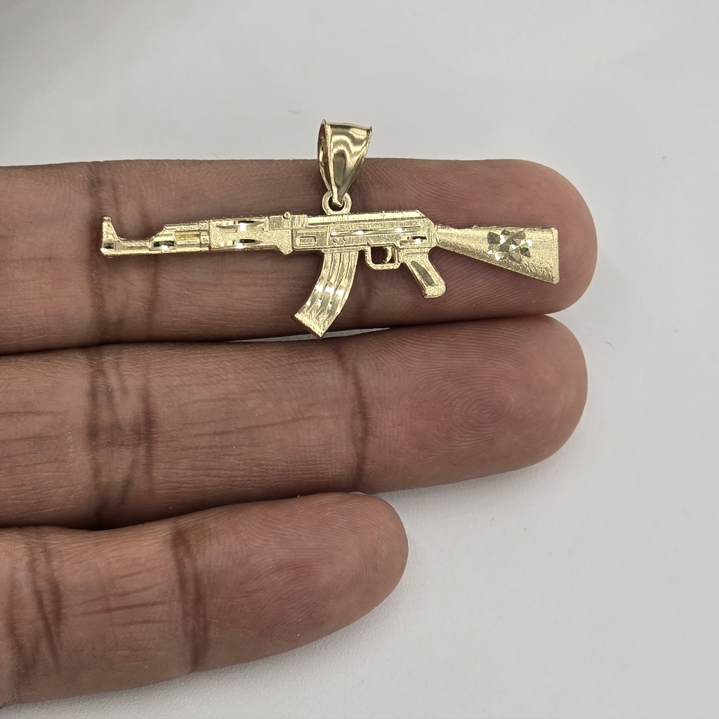 10kt Real Gold Gun Pendant